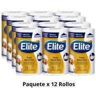 Papel Toalla Megarollo Elite Paquete x 12 Rollos Triple Hoja