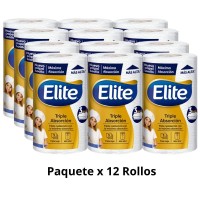 Papel Toalla Megarollo Elite Paquete x 12 Rollos Triple Hoja