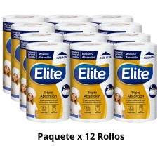 Papel Toalla Megarollo Elite Paquete x 12 Rollos Doble Hoja