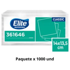 Paquete Servilletas Blancas Elite Cortadas x 1000 unidades (361646)