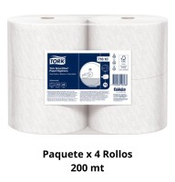 Papel Higienico Jumbo Tork Familia Blanco Xtra1 Doble Hoja 200 Metros x 4 Rollos 71610
