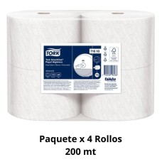 Papel Higienico Jumbo Tork Familia Xtra1 Doble Hoja 200 Metros Paquete X 4 Rollos 71610