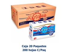 Caja Interfoliado Ariess Blanco 23.5 x 24 cm Doble Hoja x 20 Paquetes