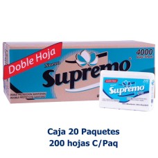 Caja Papel Interfoliado Supremo Doble Hoja x 20 Paquetes 23.5 x 23 cm