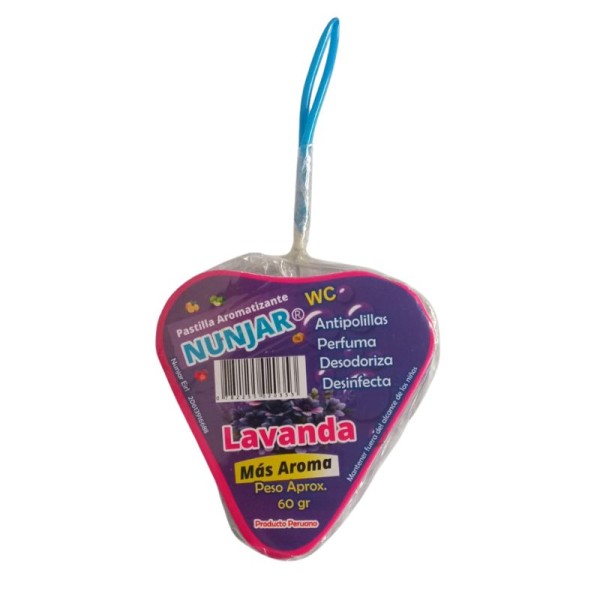 Pastilla Aromatizante Colgable Nunjar 60 gr Aprox. Lavanda