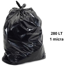 Bolsas Plásticas Negras económicas / 1 Micra / 280 Litros / 100 unidades