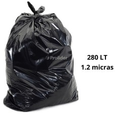 Bolsas Plásticas Negras Gruesas / 1.2 Micras / 280 Litros / 100 unidades