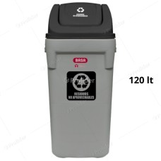 Papelera Vaivén Basa Rino 120 Litros Con Logo Tapa Negro (No aprovechables)