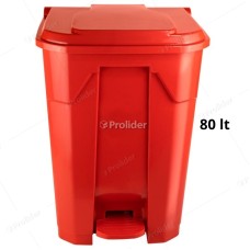 Papelera Con Pedal Basa Hunter 80 Litros Con Logo Rojo