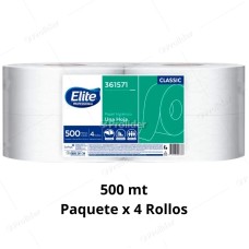 Papel Higiénico Jumbo Elite 500 Metros Paquete x 4 Rollos