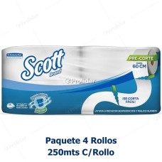 Papel Higiénico Jumbo Scott Doble Hoja 250 Metros Paquete x 4 Rollos