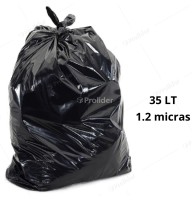 Bolsas Plásticas Negras Gruesas / 1.2 Micras / 35 Litros / 100 unidades