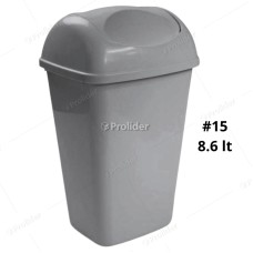 Papelera Vaivén Reyplast Galax N°15 Altura 39 cm de 8.6 Litros Plomo