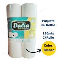 Papel Toalla Jumbo Dalia Blanco Gofrado Paquete x 6 Rollos (Precortado)