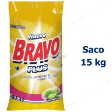 Detergente en Polvo Bravo Saco x 15 Kilos Amarillo Limón (Polvo Blanco)