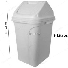 Papelera Vaivén Basa Cuadrada 9 Litros Blanca Clasica 900