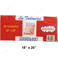 Bolsas Plásticas Blancas Talonera / 18 x 26 / 90 unidades