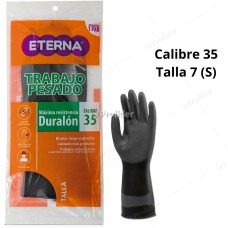Guantes Industriales Eterna Duralon Calibre 35 Talla 7 Negro