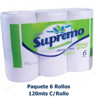Papel Toalla Jumbo Supremo Blanco Gofrado Paquete x 6 Rollos
