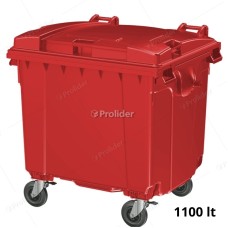 Tacho Contenedor de Basura Genérico 1100 Litros Rojo