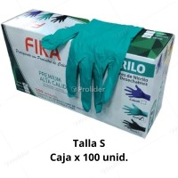 Guantes de Nitrilo Alto Riesgo Verde Talla S Caja x 100 unidades