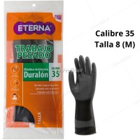 Guantes Industriales Eterna Duralon Calibre 35 Talla 8 Negro