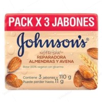 Jabón de Tocador Johnson 110 gr Tripack 3 unidades Avena