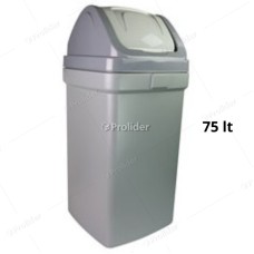 Papelera Vaiven Basa Bodeguita 75 lt Sin Logo Plomo
