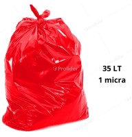 Bolsas Plásticas Rojas económicas / 1 Micra / 35 Litros / 100 unidades