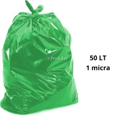 Bolsas Plásticas Verdes económicas / 1 Micra / 50 Litros / 100 unidades