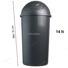 Papelera Vaivén Basa Redonda 14 Litros Plomo Altura 51 cm