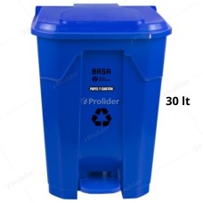 Papelera Con Pedal Basa Hunter 30 Litros Con Logo Azul
