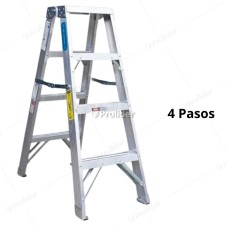 Escalera Tijera Doble Acceso 4 Pasos de Aluminio 150 Kilos Bull American Ladder