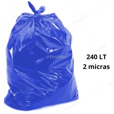 Bolsas Plásticas Azules Gruesas / 2 Micras / 240 Litros / 100 unidades