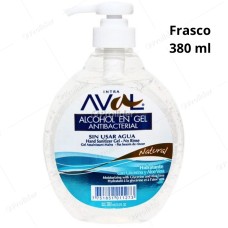 Alcohol En Gel Aval Frasco 380 ml con Dispensador Natural