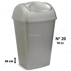 Papelera Vaivén Reyplast Galax N°20 Altura 46 cm de 15 Litros Plomo