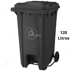 Tacho Recolector Con Pedal Genérico 120 Litros Con Logo Negro