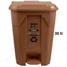Papelera Con Pedal Basa Hunter 30 Litros Con Logo Marron