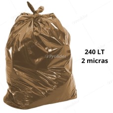 Bolsas Plásticas Marrones Gruesas / 2 Micras / 240 Litros / 100 unidades