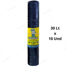 Bolsas Plásticas Negras en Rollo / 20 x 30 de 30 Litros / 10 unidades / Virutex