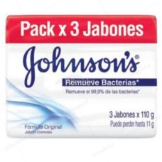 Jabón de Tocador Johnson 110 gr Tripack 3 unidades Remueve bacterias