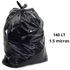 Bolsas Plásticas Negras Gruesas / 1.5 Micras / 140 Litros / 100 unidades