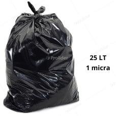 Bolsas Plásticas Negras económicas / 1 Micra / 25 Litros / 100 unidades