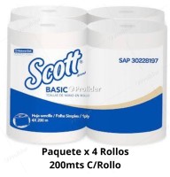 Papel Toalla Jumbo Scott Airflex Blanco 200 Metros Paquete x 4 Rollos