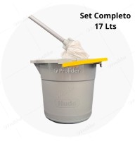 Set Trapeador Tayta Hude 17 Litros Completo (Balde + Mopa) Plomo