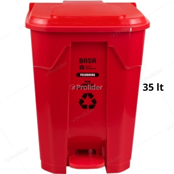 Comprar Papelera Con Pedal Basa Hunter 30 Litros Con Logo Rojo en Lima Distribuidora Prolider Productos de Limpieza