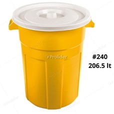 Tacho Tapa Plana Super Reyplast N° 240 Amarillo de 206.5 Litros Alto 90.5 cm