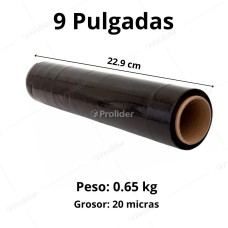 Strech Film Negro 9 Pulgadas x 0.65 Kilos