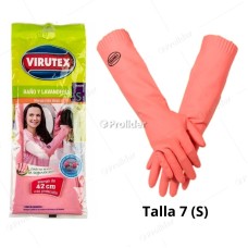 Guantes Lavandería Virutex Creativa Rosado Talla 7 (S)