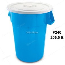 Tacho Tapa Plana Super Reyplast N° 240 Azul de 206.5 Litros Alto 90.5 cm